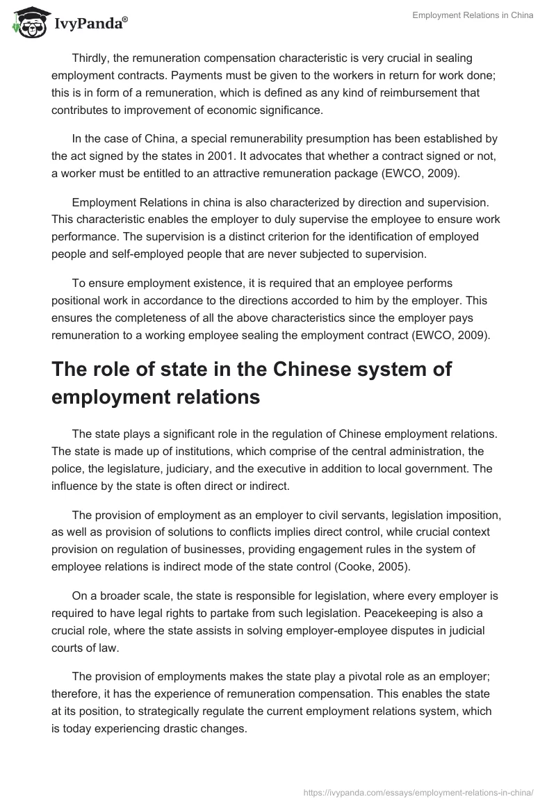Employment Relations in China. Page 3