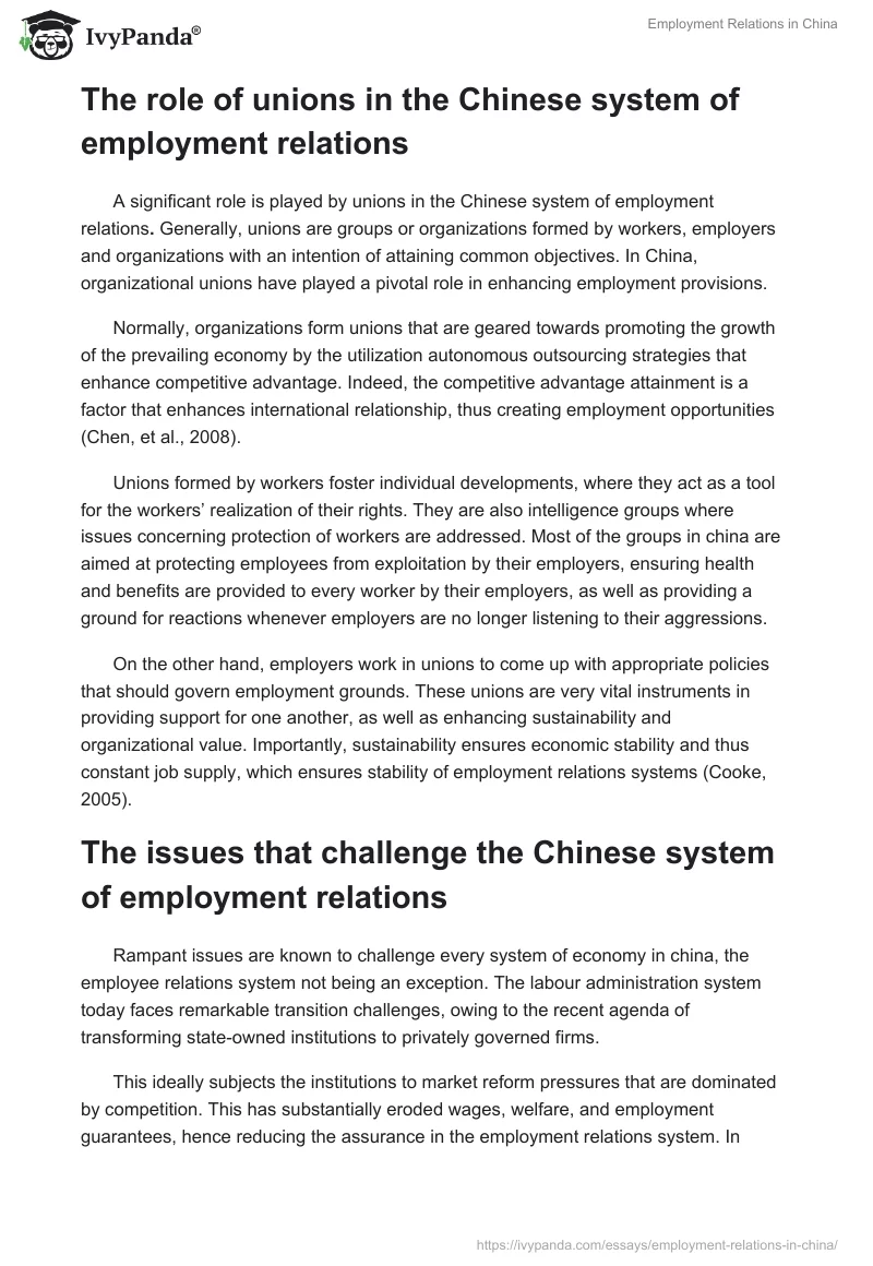 Employment Relations in China. Page 5