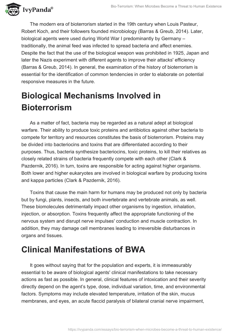 Bio-Terrorism: When Microbes Become a Threat to Human Existence. Page 3