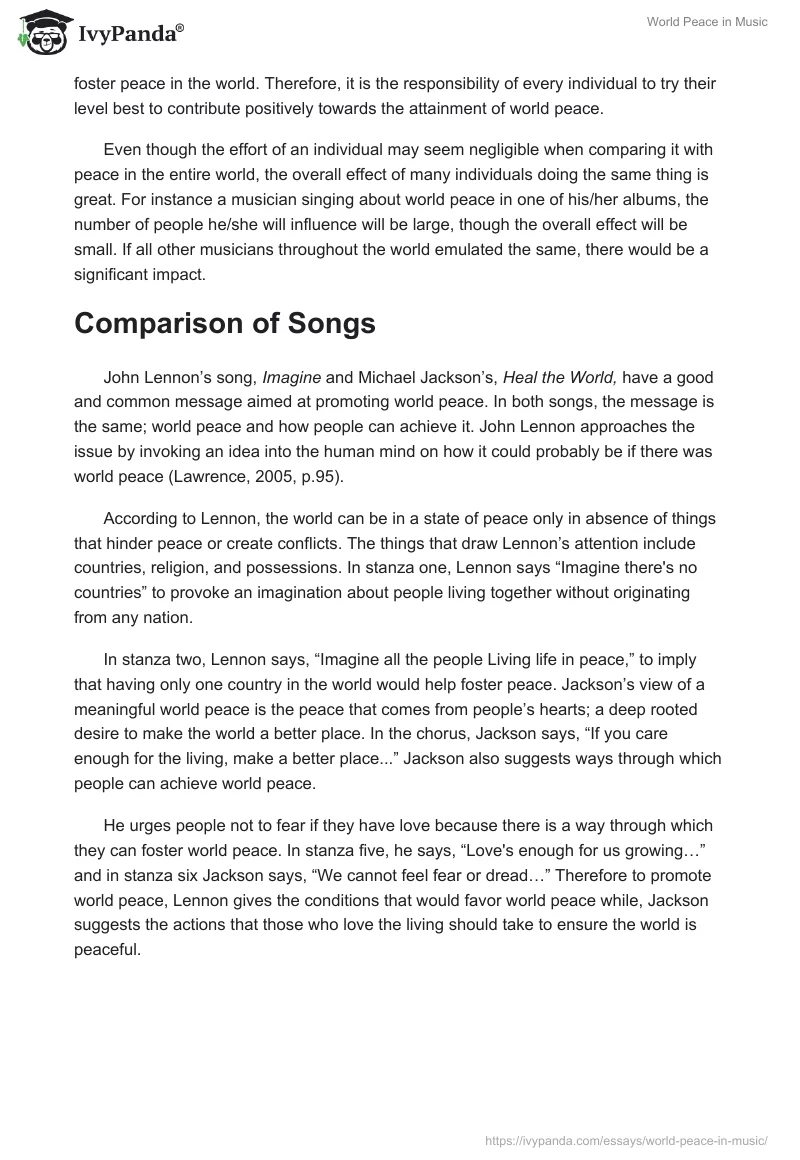 World Peace in Music. Page 2