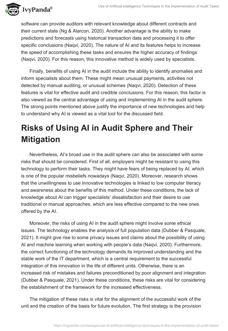 Use of Artificial Intelligence Techniques in the Implementation of Audit Tasks. Page 3