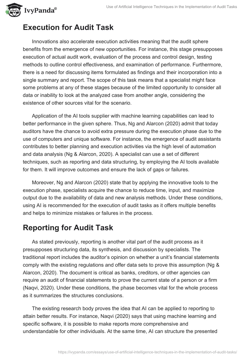 Use of Artificial Intelligence Techniques in the Implementation of Audit Tasks. Page 5