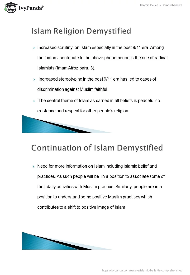 Islamic Belief Is Comprehensive. Page 4