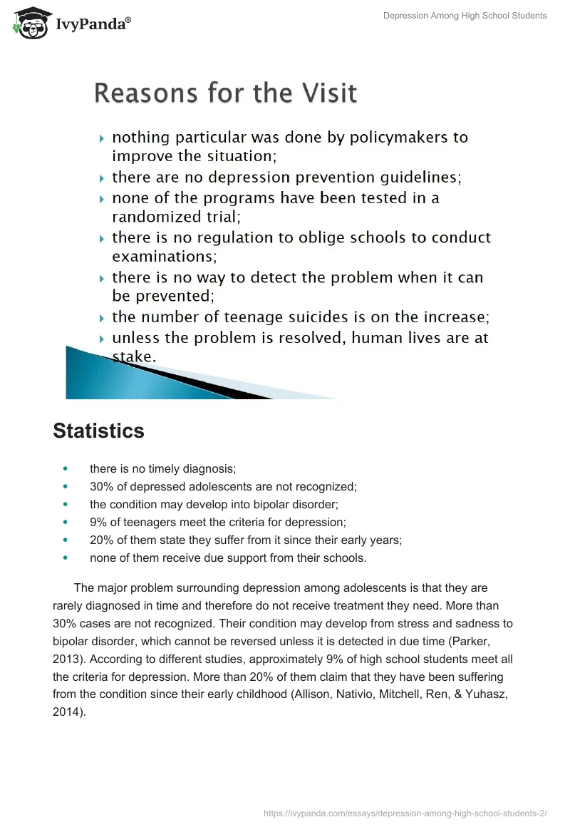 Depression Among High School Students. Page 3