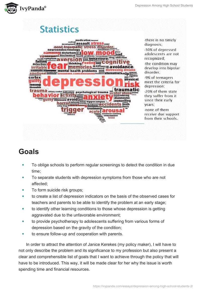 Depression Among High School Students. Page 4