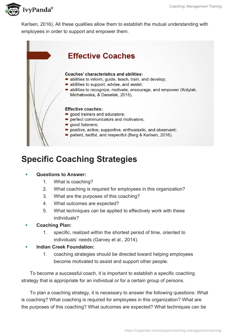 Coaching: Management Training. Page 3