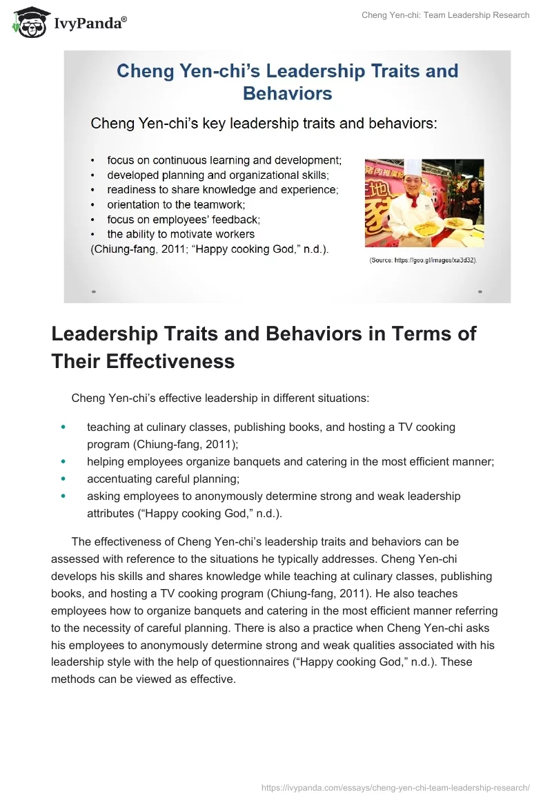 Cheng Yen-chi: Team Leadership Research. Page 2