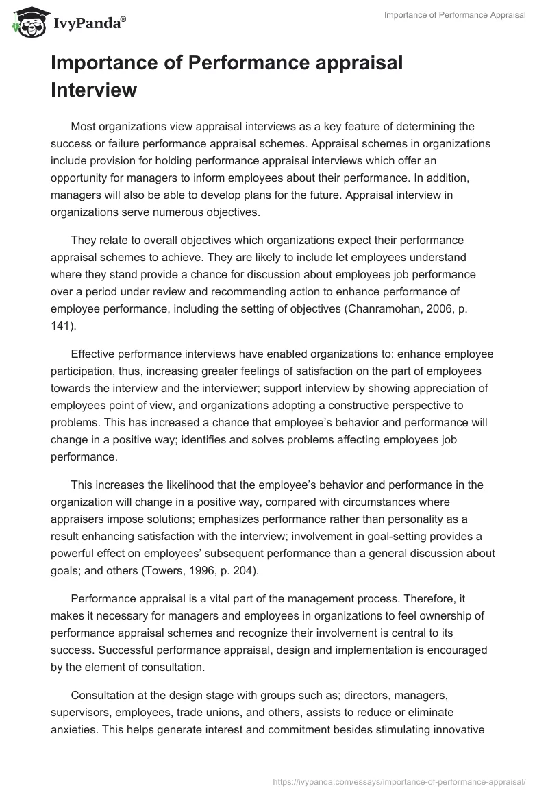 Importance of Performance Appraisal. Page 4