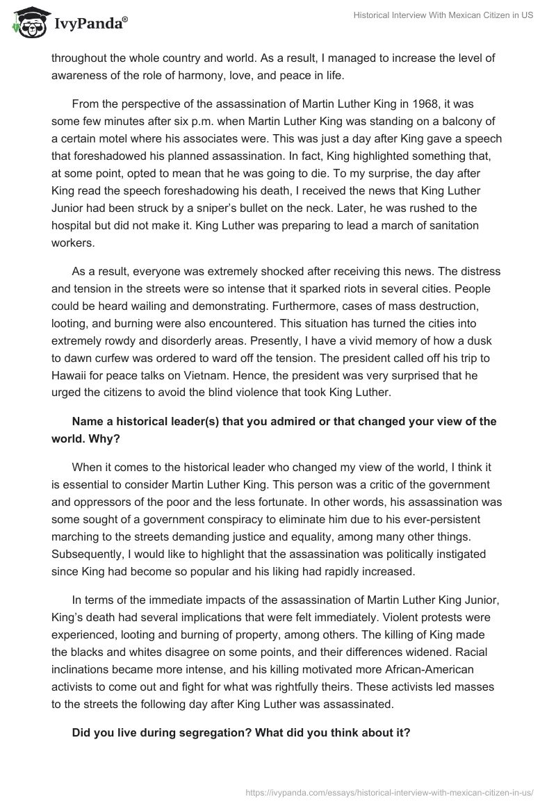 Historical Interview With Mexican Citizen in US. Page 3