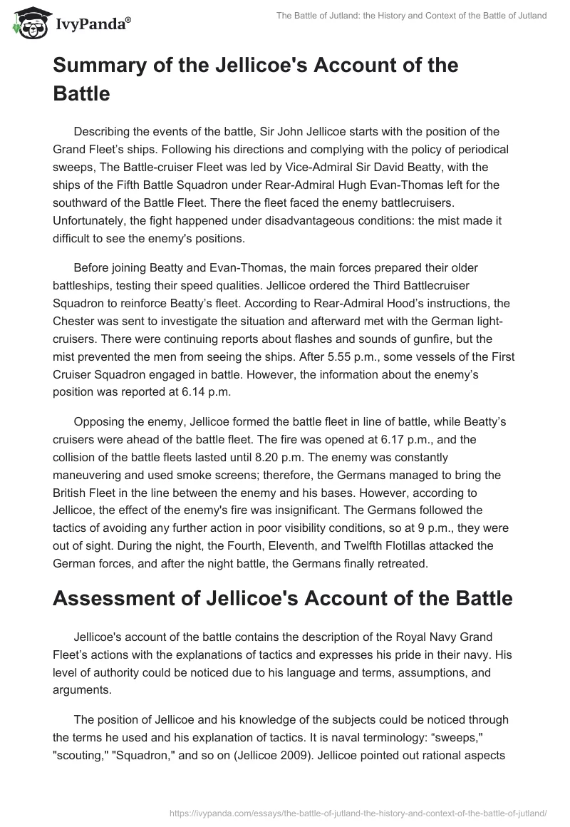 The Battle of Jutland: the History and Context of the Battle of Jutland. Page 2