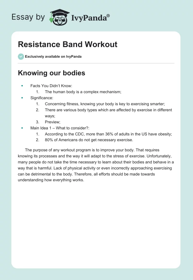 Resistance Band Workout. Page 1