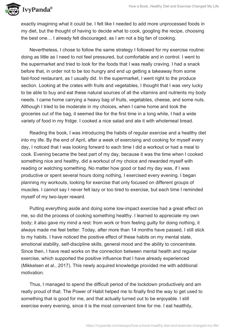 How a Book, Healthy Diet and Exercise Changed My Life. Page 4