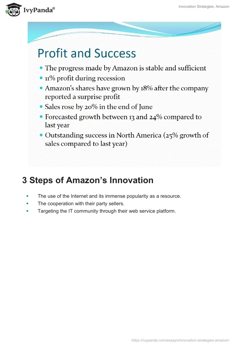 Innovation Strategies: Amazon. Page 3