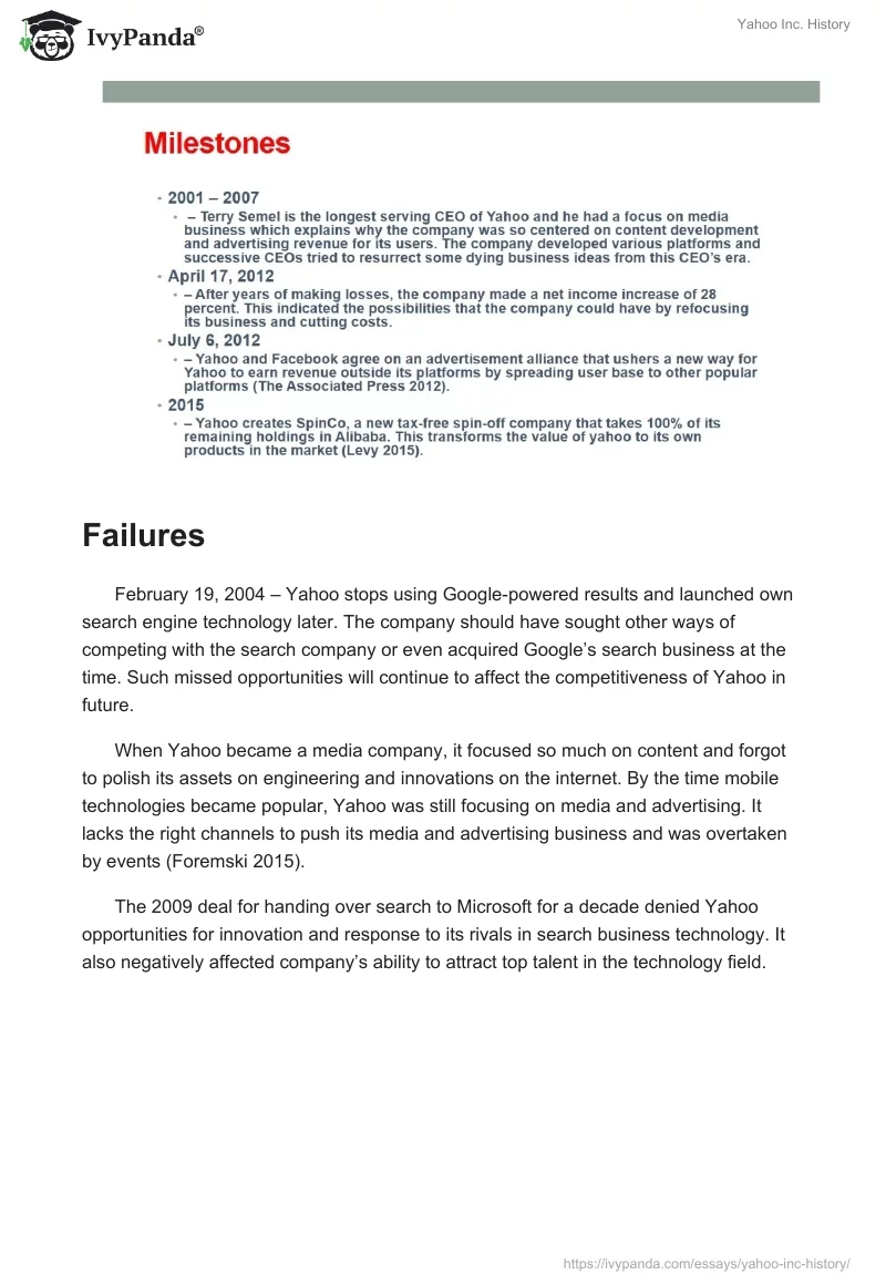 Yahoo Inc. History. Page 4