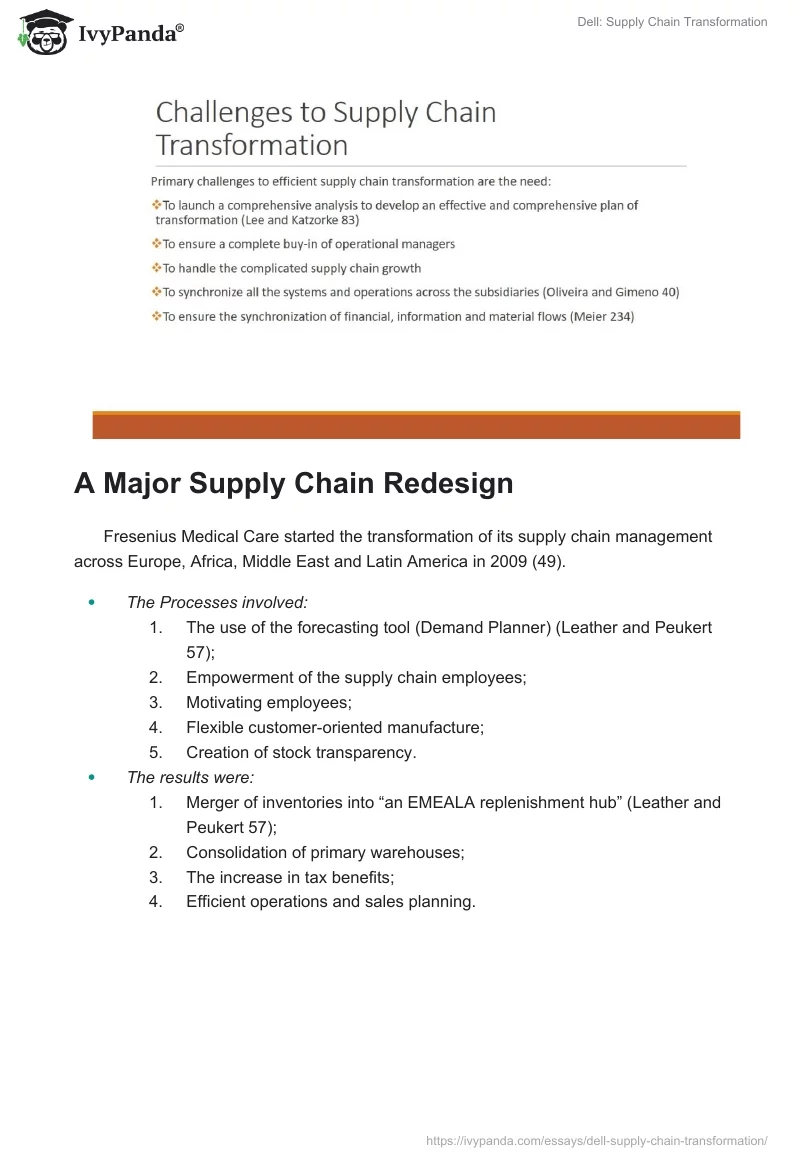 Dell: Supply Chain Transformation. Page 3