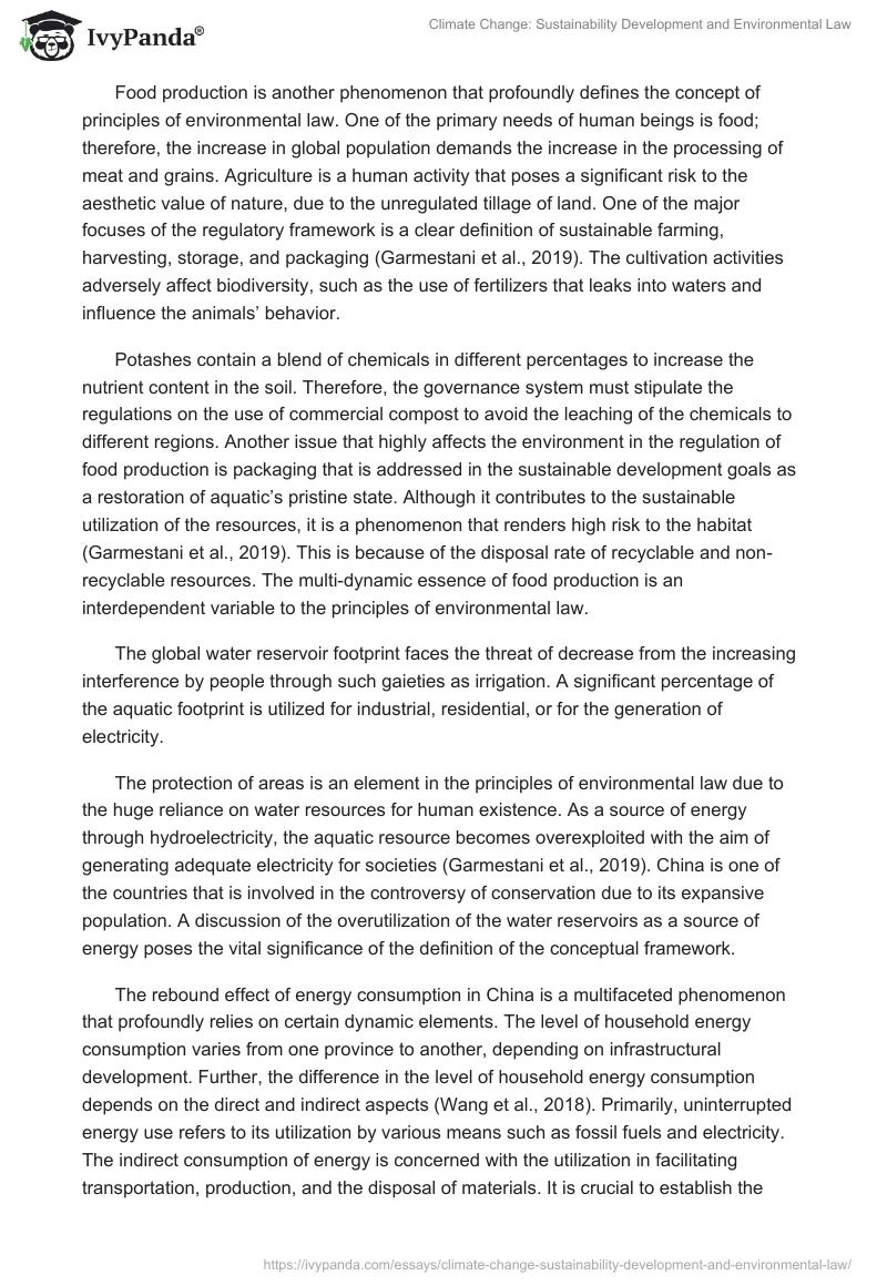 Climate Change: Sustainability Development and Environmental Law. Page 3
