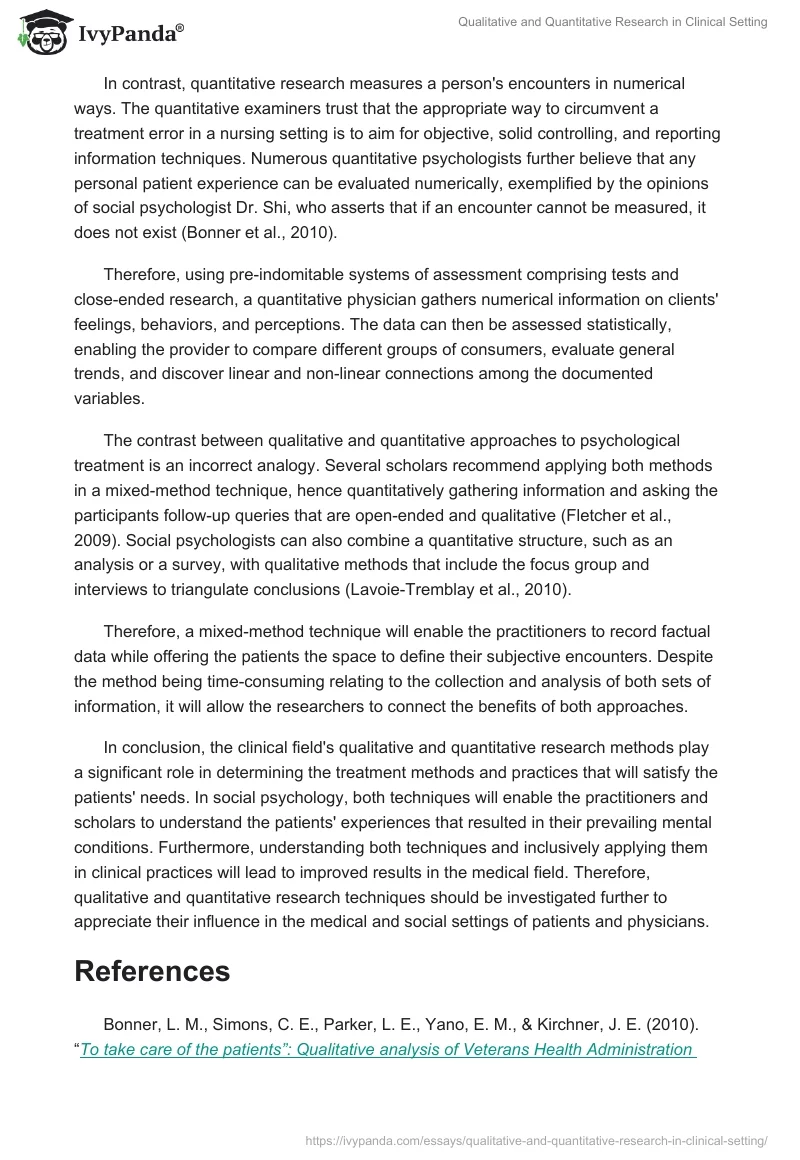 Qualitative and Quantitative Research in Clinical Setting. Page 2