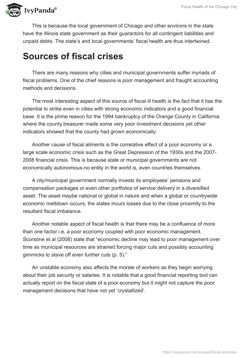 Fiscal Health of the Chicago City. Page 2