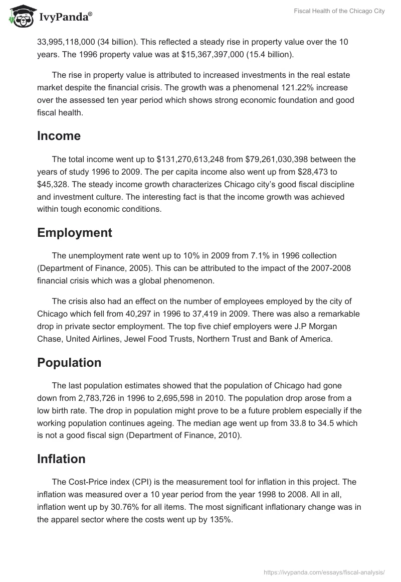 Fiscal Health of the Chicago City. Page 5