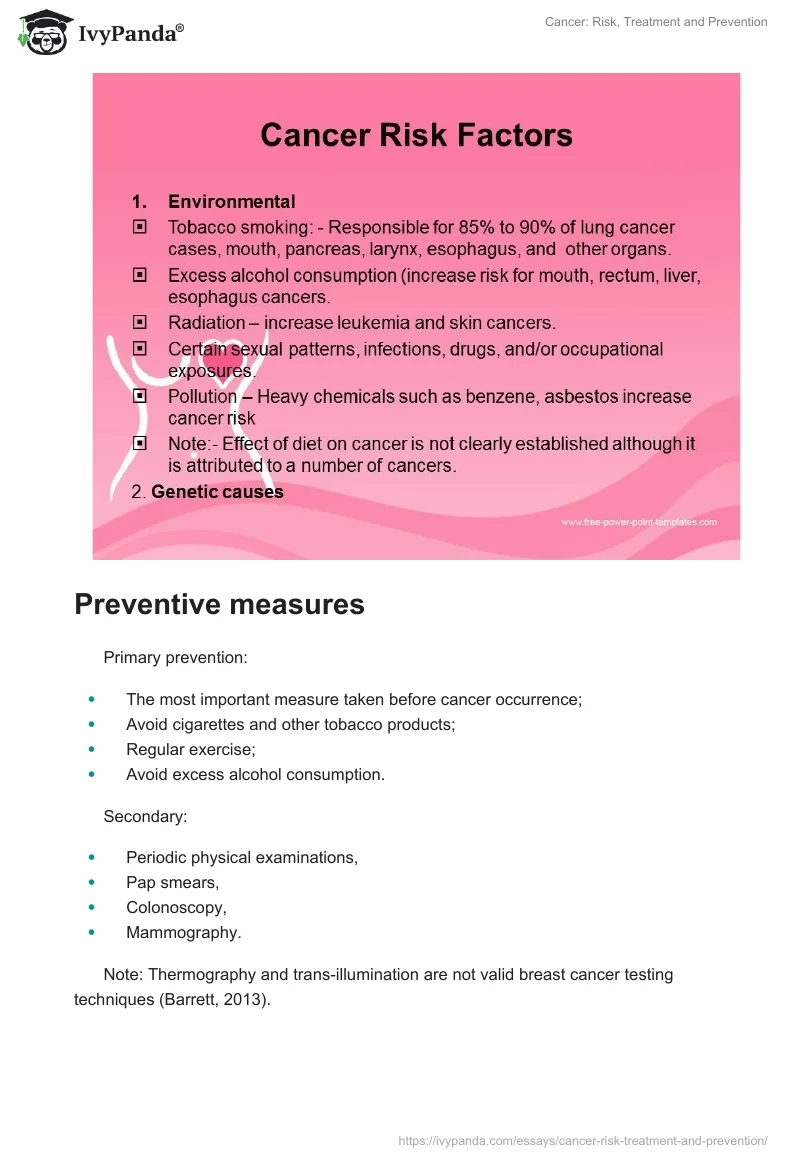 Cancer: Risk, Treatment and Prevention. Page 3