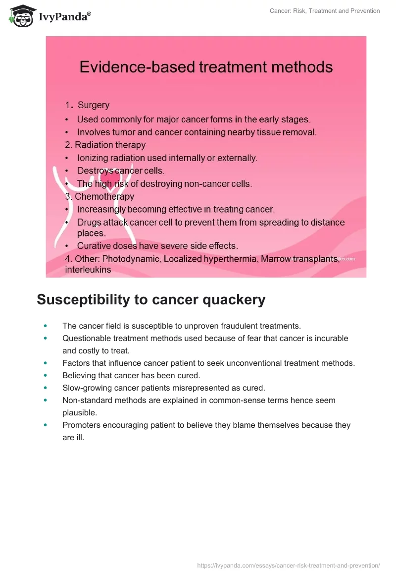 Cancer: Risk, Treatment and Prevention. Page 5