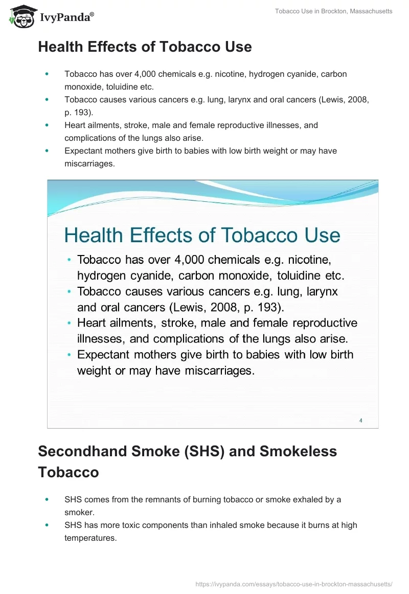 Tobacco Use in Brockton, Massachusetts. Page 4