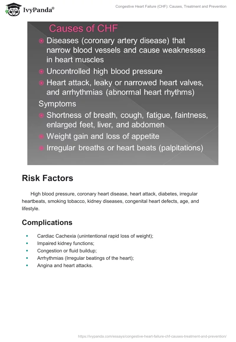 Congestive Heart Failure (CHF): Causes, Treatment and Prevention. Page 5