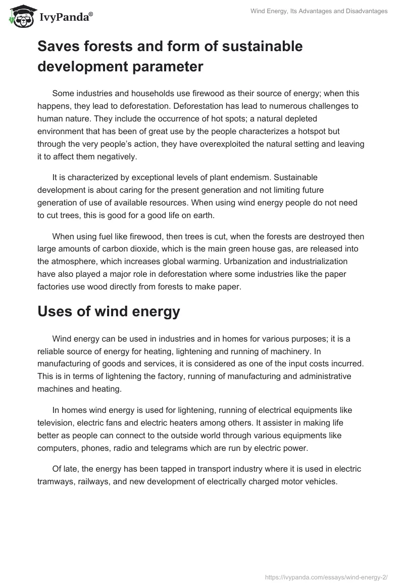 Wind Energy, Its Advantages and Disadvantages. Page 3