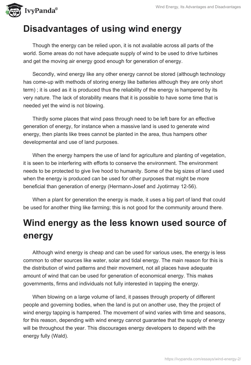 Wind Energy, Its Advantages and Disadvantages. Page 4