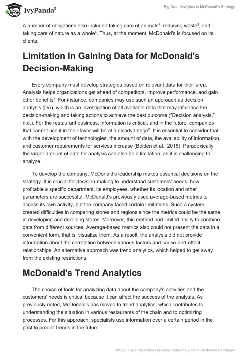 Big Data Analytics in McDonald's Strategy. Page 2