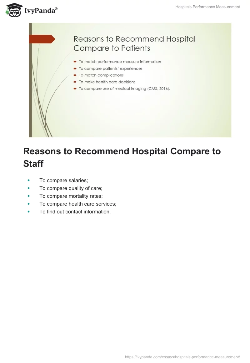 Hospitals Performance Measurement. Page 2