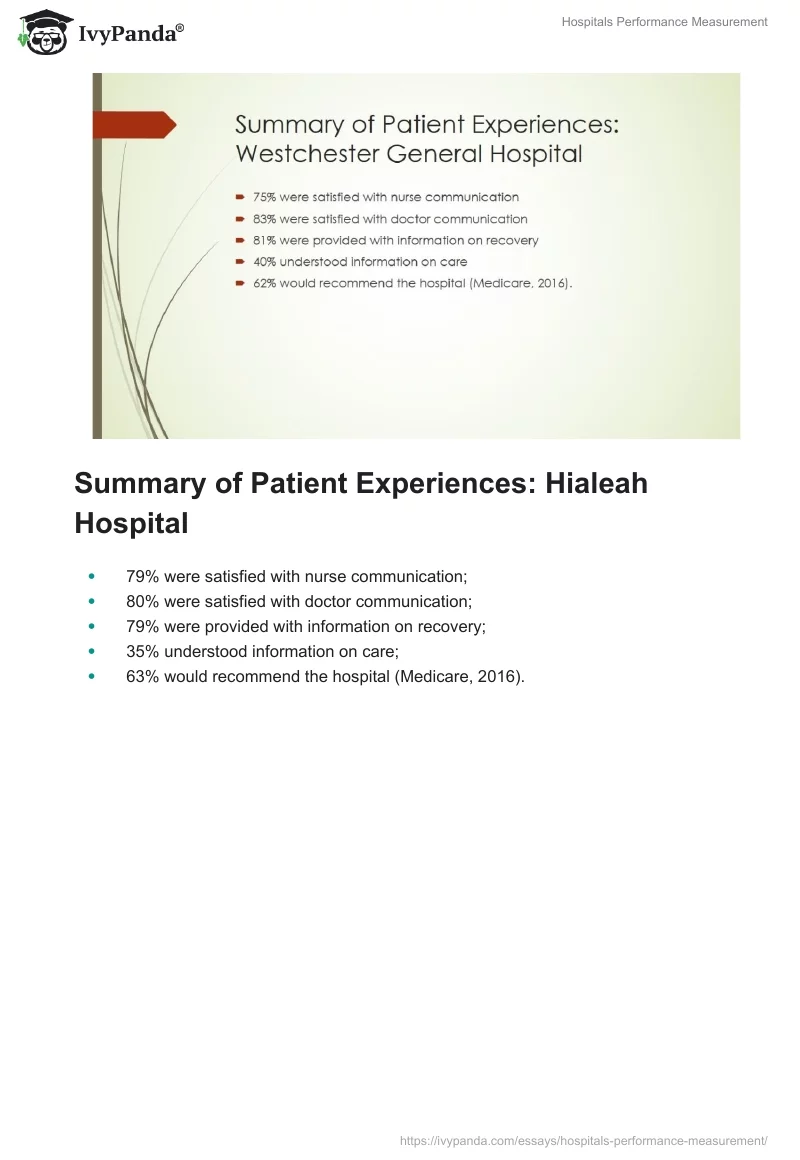Hospitals Performance Measurement. Page 4