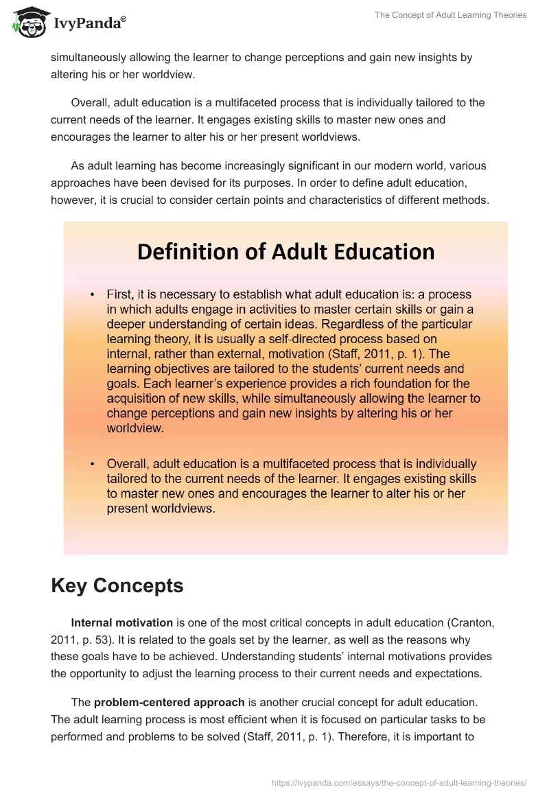 The Concept of Adult Learning Theories. Page 4