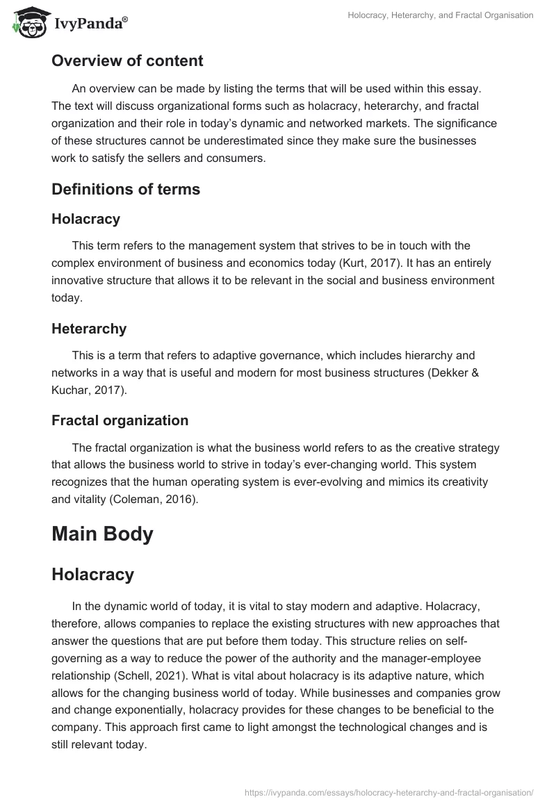 Holocracy, Heterarchy, and Fractal Organisation. Page 2