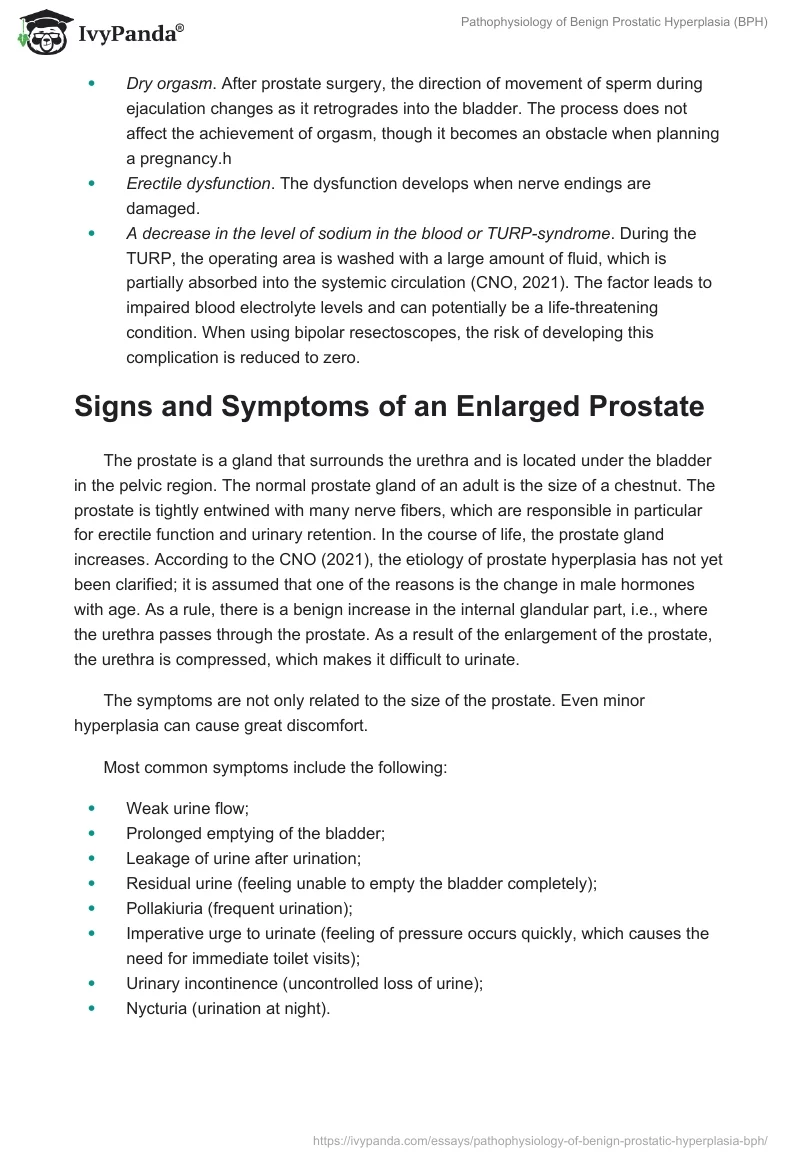 Pathophysiology of Benign Prostatic Hyperplasia (BPH). Page 3