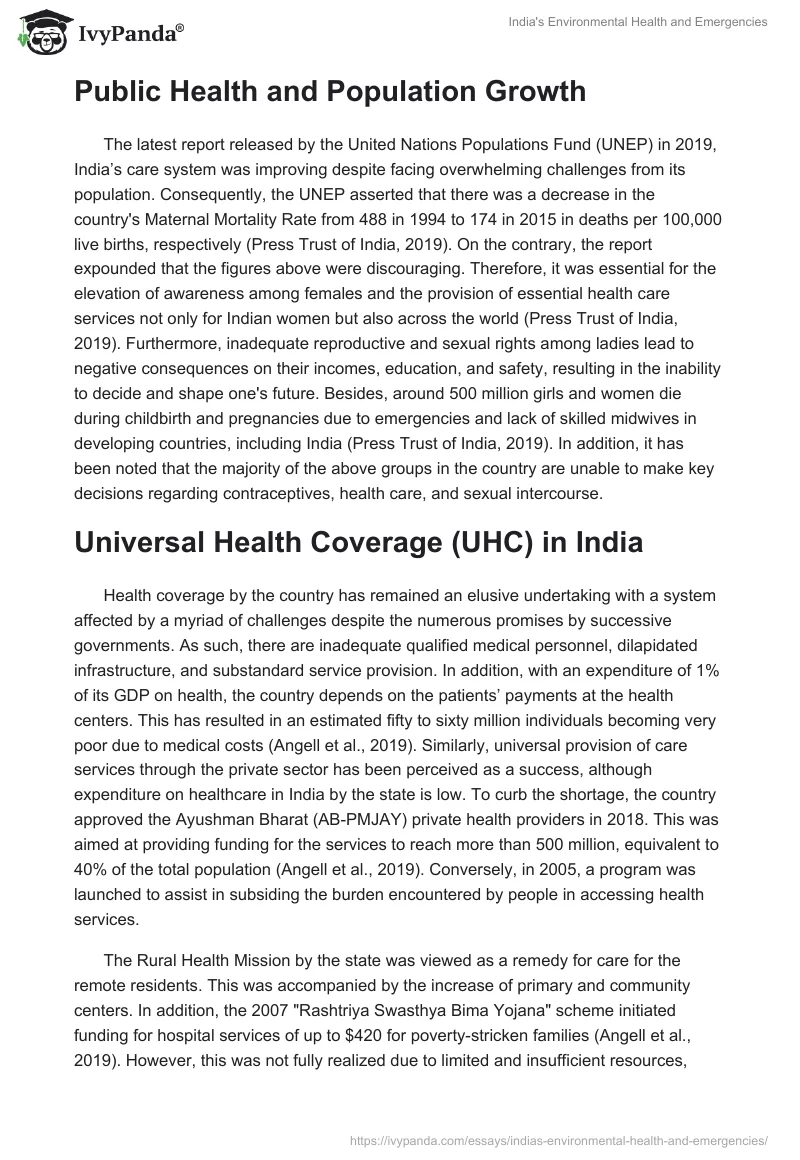 India's Environmental Health and Emergencies. Page 2
