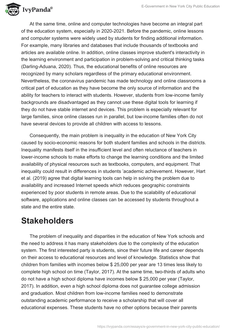 E-Government in New York City Public Education. Page 2