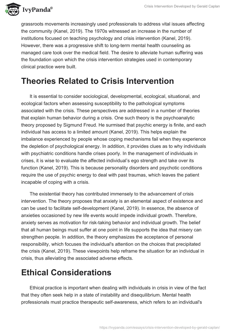 Crisis Intervention Developed by Gerald Caplan. Page 2