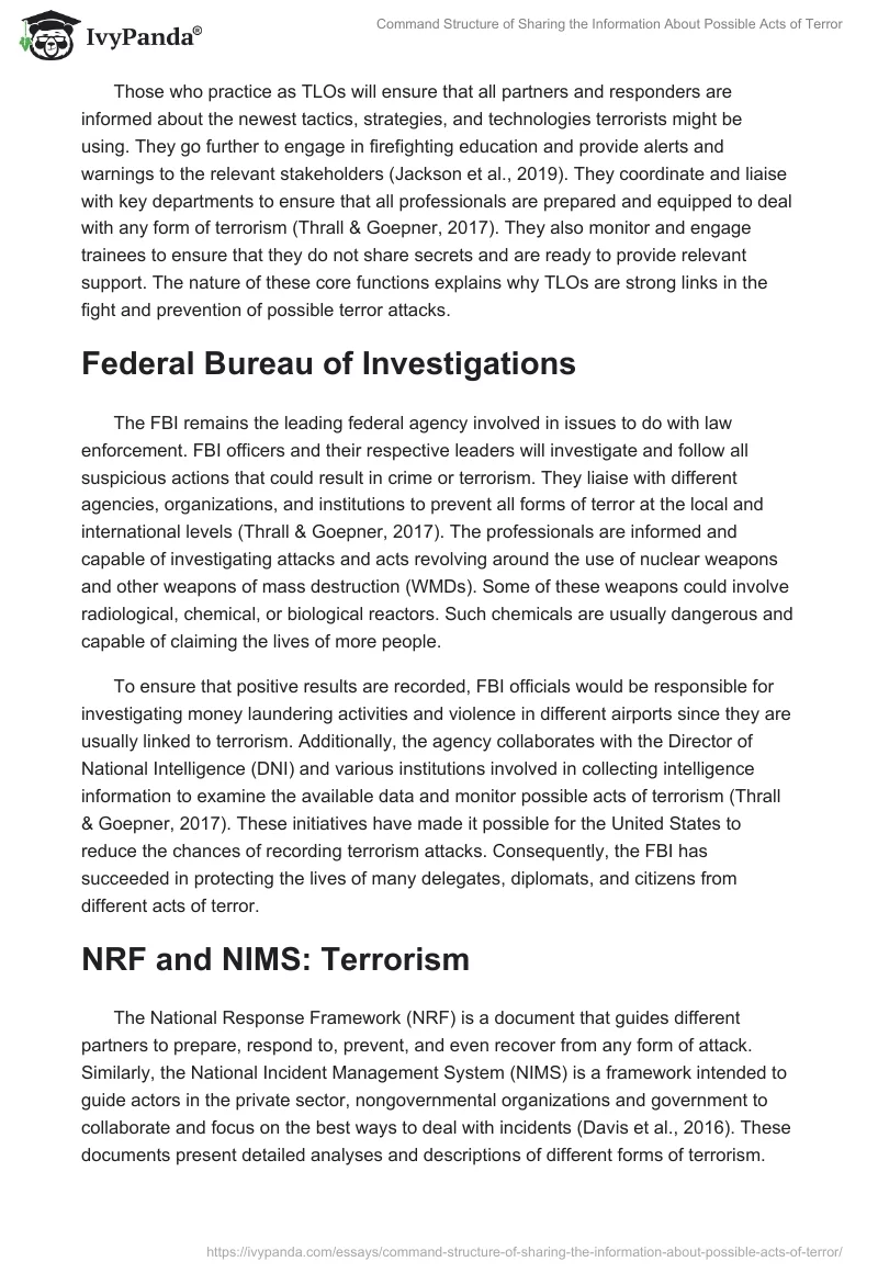 Command Structure of Sharing the Information About Possible Acts of Terror. Page 3