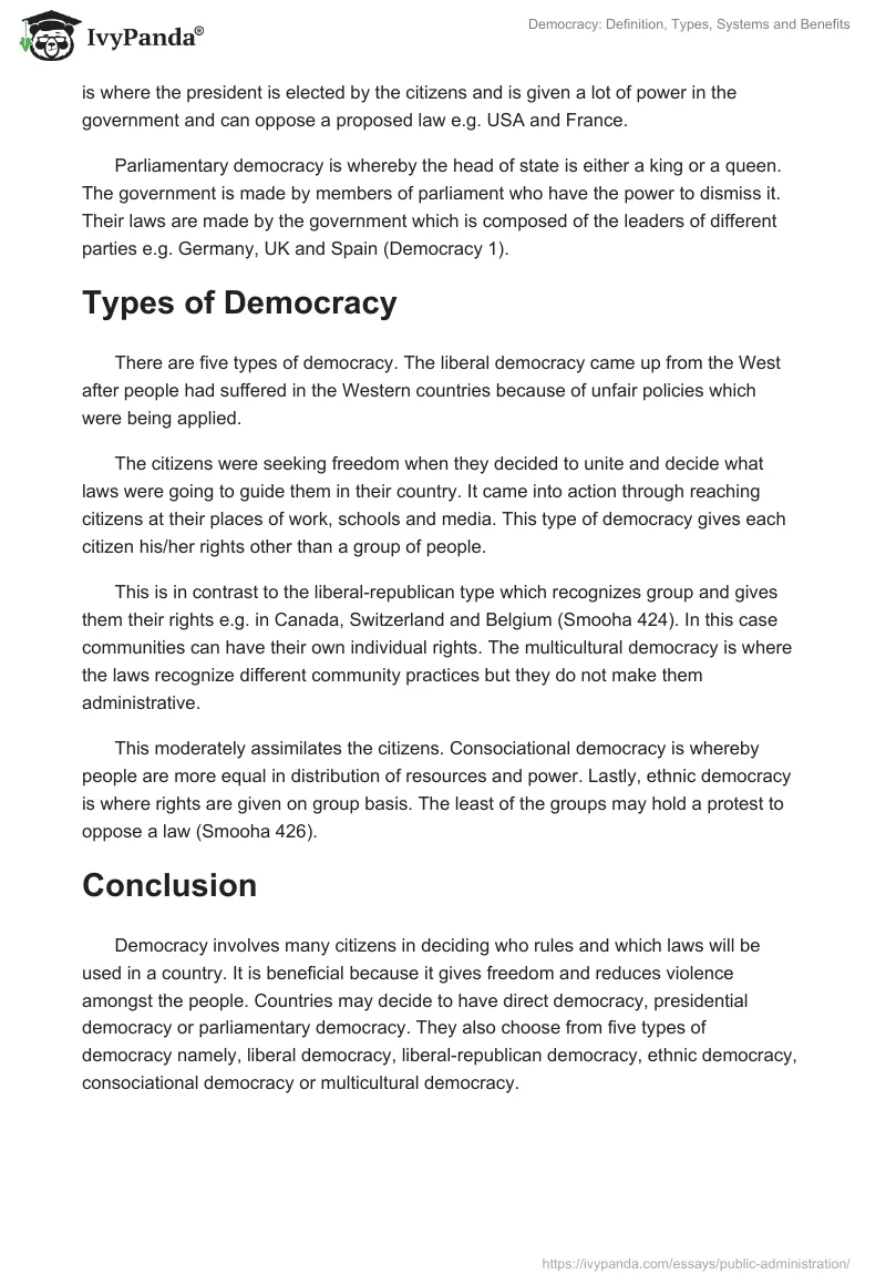 Democracy: Definition, Types, Systems and Benefits. Page 2