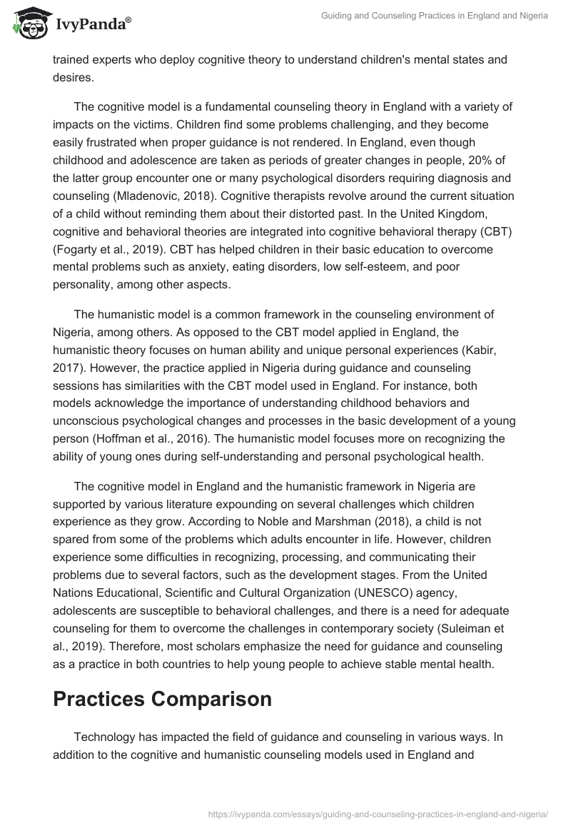Guiding and Counseling Practices in England and Nigeria. Page 2