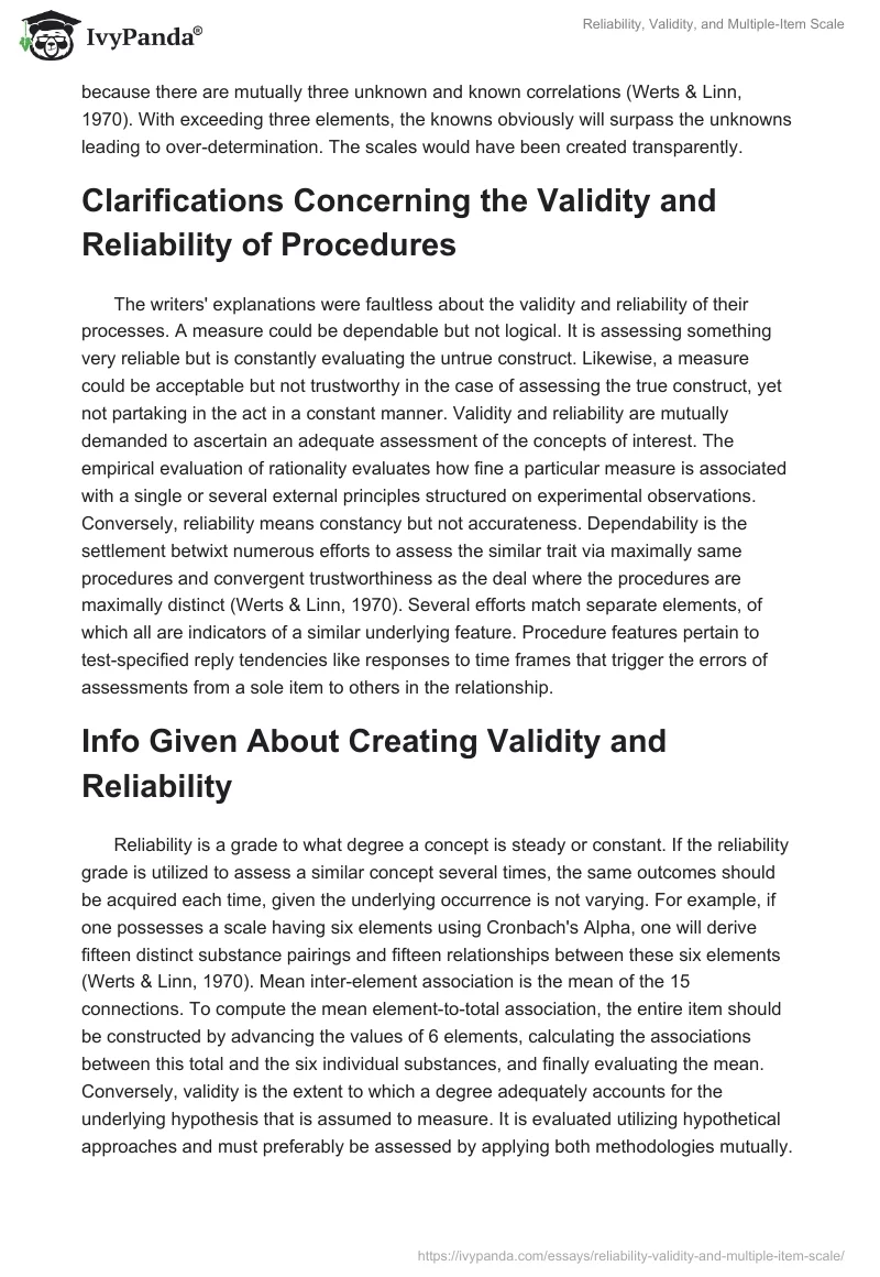 Reliability, Validity, and Multiple-Item Scale. Page 2