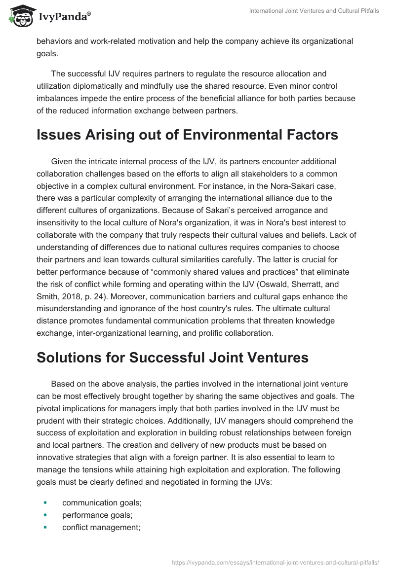 International Joint Ventures and Cultural Pitfalls. Page 3