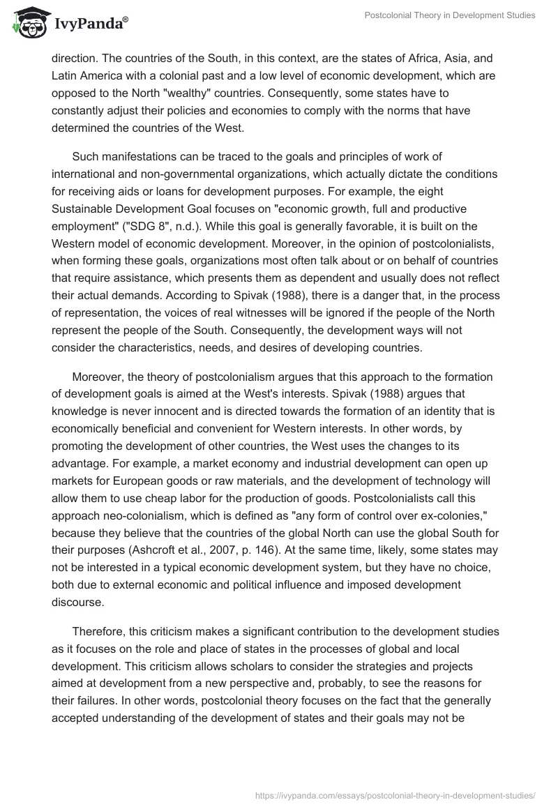 Postcolonial Theory in Development Studies. Page 4