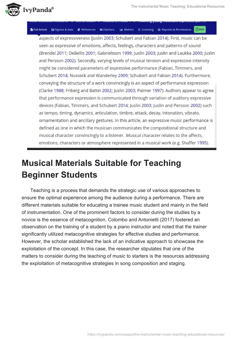 The Instrumental Music Teaching: Educational Resources. Page 5