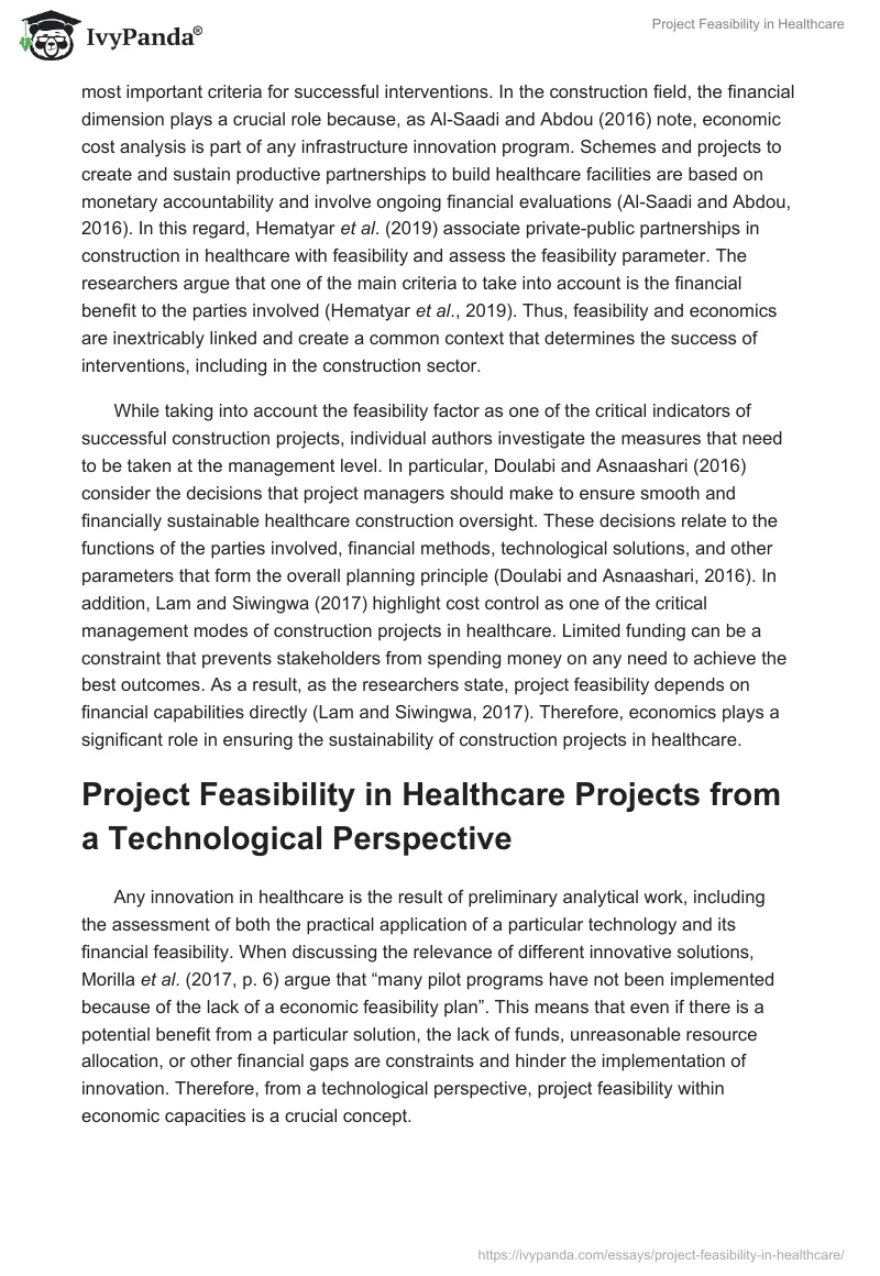 Project Feasibility in Healthcare. Page 3