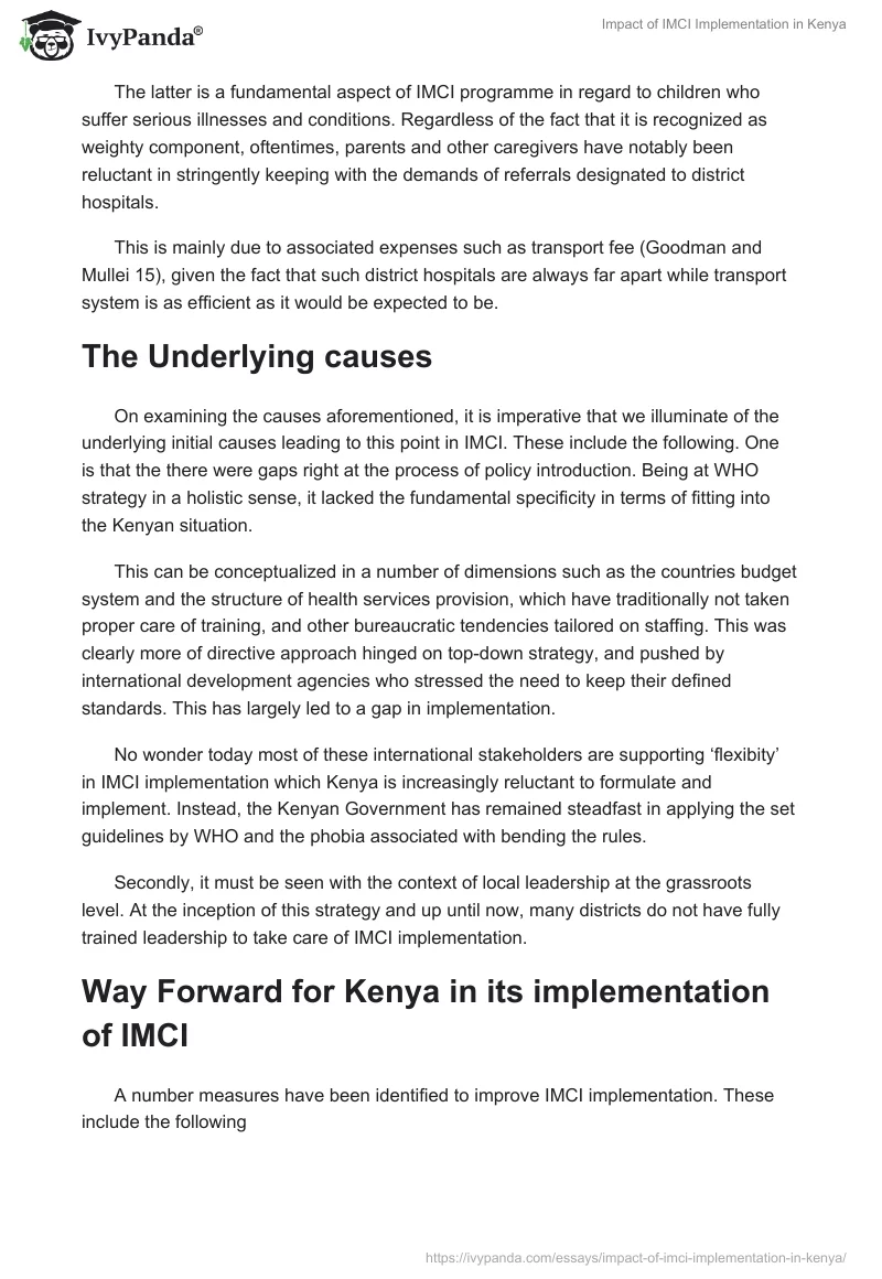 Impact of IMCI Implementation in Kenya. Page 4