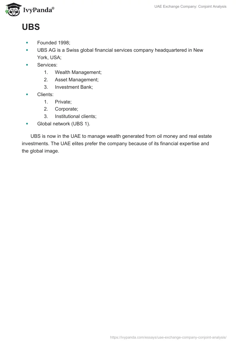 UAE Exchange Company: Conjoint Analysis. Page 4