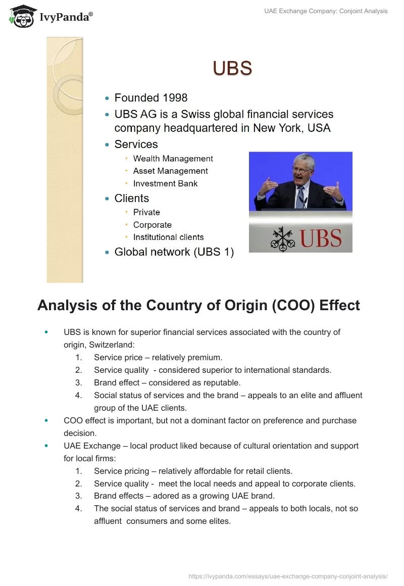 UAE Exchange Company: Conjoint Analysis. Page 5