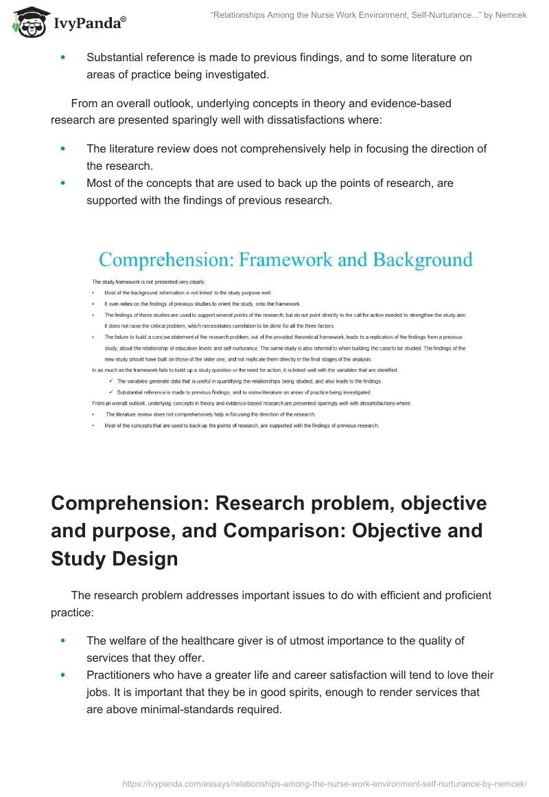 “Relationships Among the Nurse Work Environment, Self-Nurturance...” by Nemcek. Page 2
